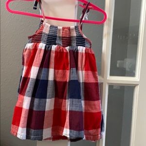 Red, white and blue spaghetti strap dress